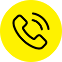 A yellow circle with a phone on it